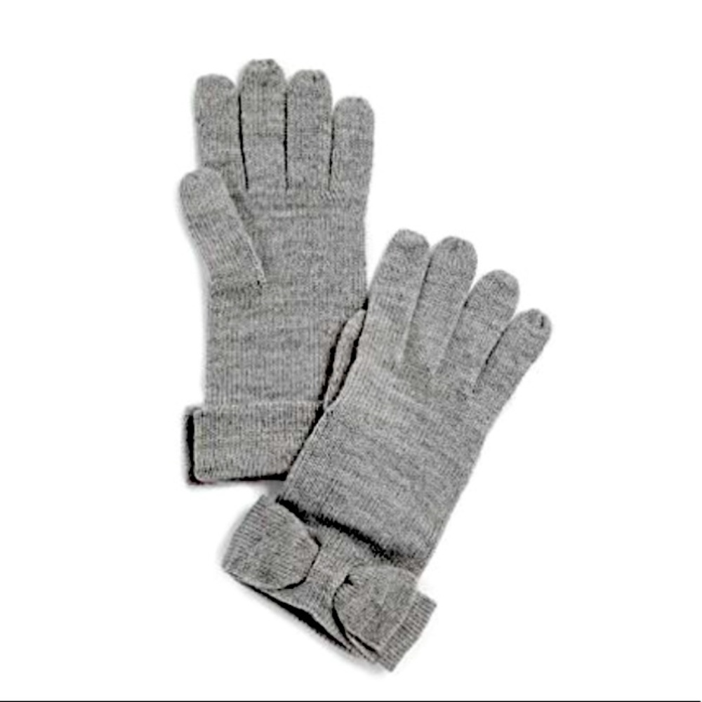 kate spade ♠️ Heather Gray Wool Blend Bow Gloves